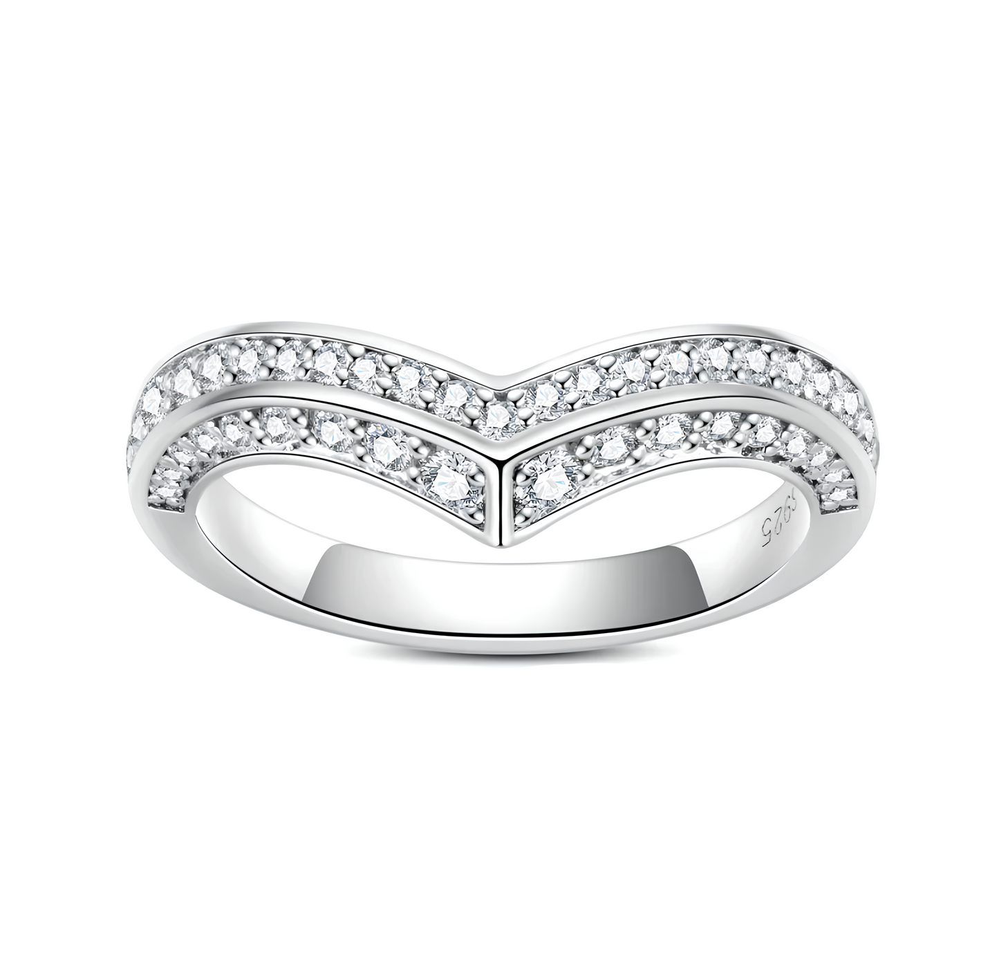 Demi-alliance en Argent Plaqué or et Moissanite Vénus
