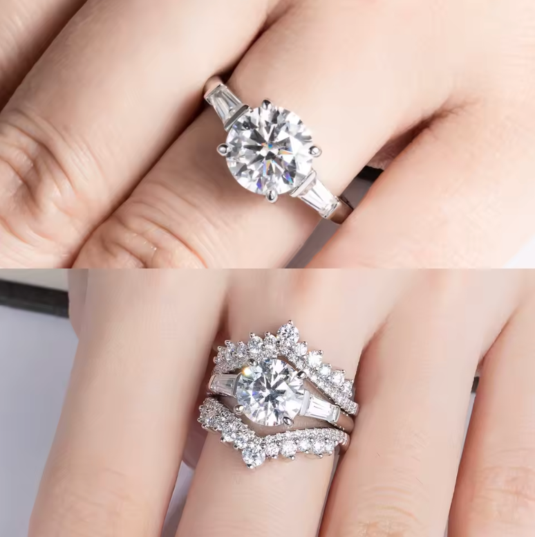 Bague Triple Moissanite
