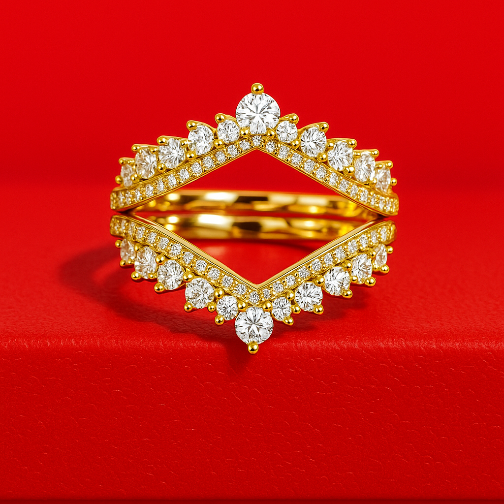 Demi-Alliance Couronne Céleste Moissanite