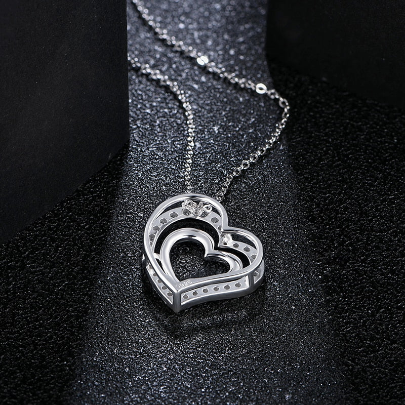 Colar Amor Brilhante moissanite Banhado à Ouro Branco 18k - Loratta