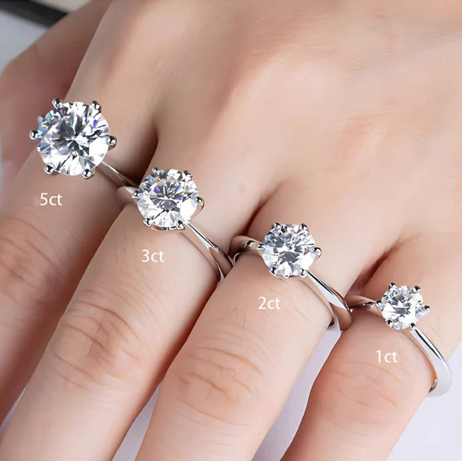 Bague Solitaire en Moissanite Brillante