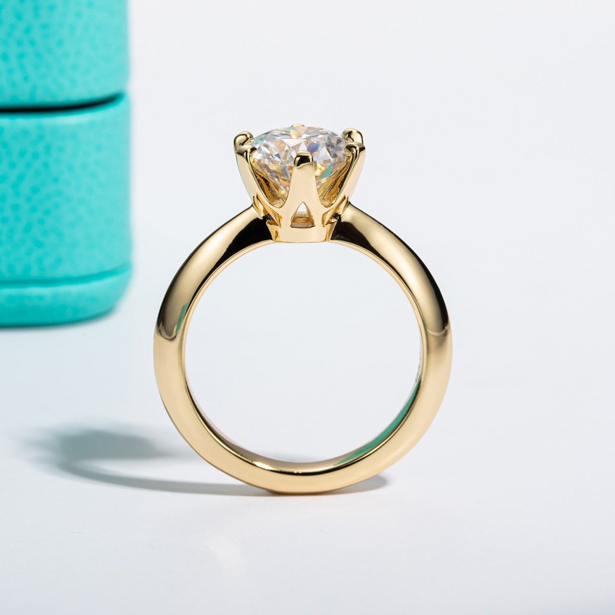 Anel Solitário Brilhante Moissanite Gold - Loratta