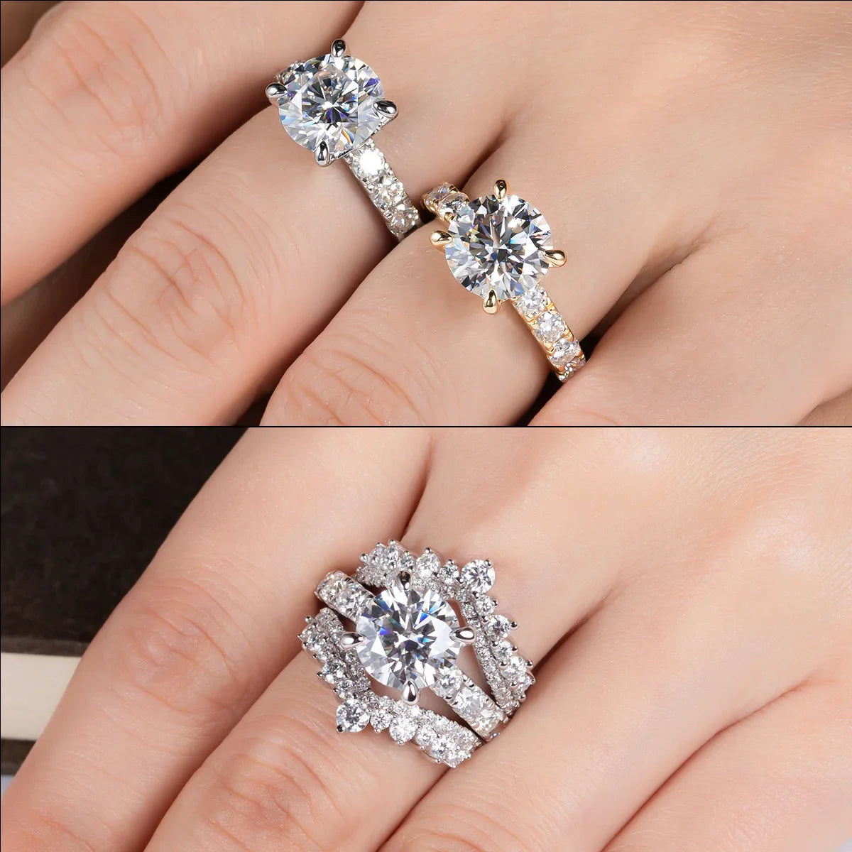 Bague solitaire royale en moissanite