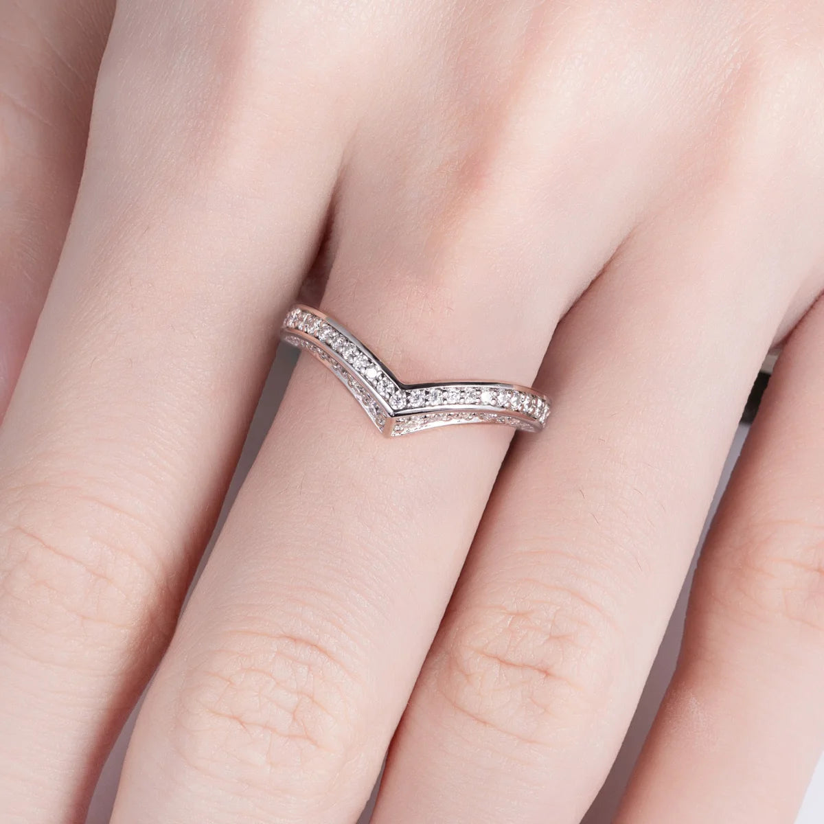 Demi-alliance en Argent Plaqué or et Moissanite Vénus