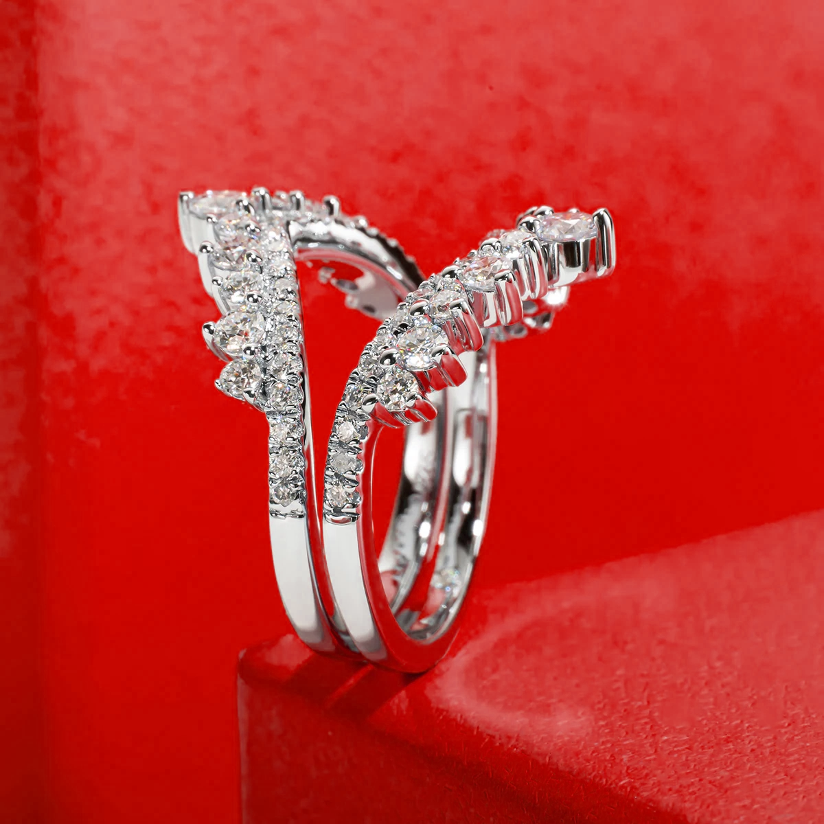 Demi-Alliance Couronne Céleste Moissanite