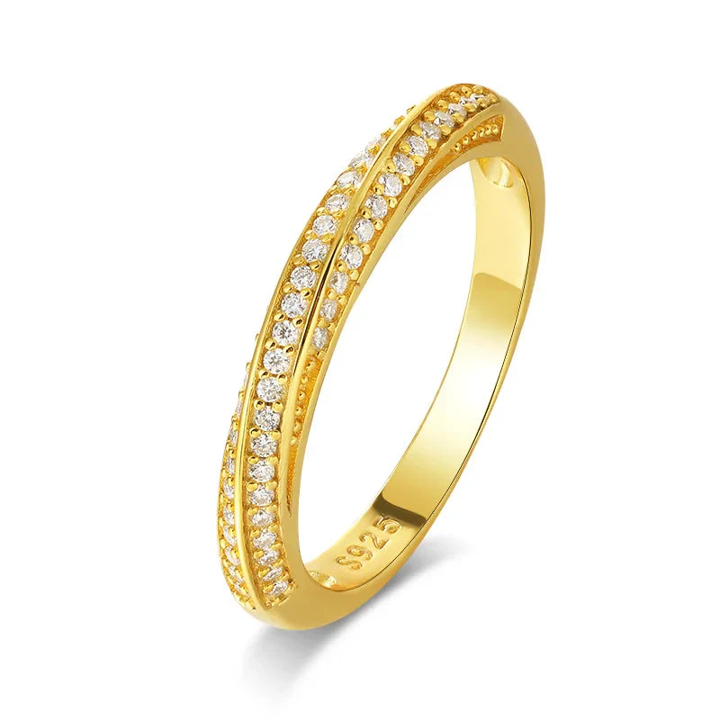 Demi-Alliance Entrelacs de Lumière Moissanite