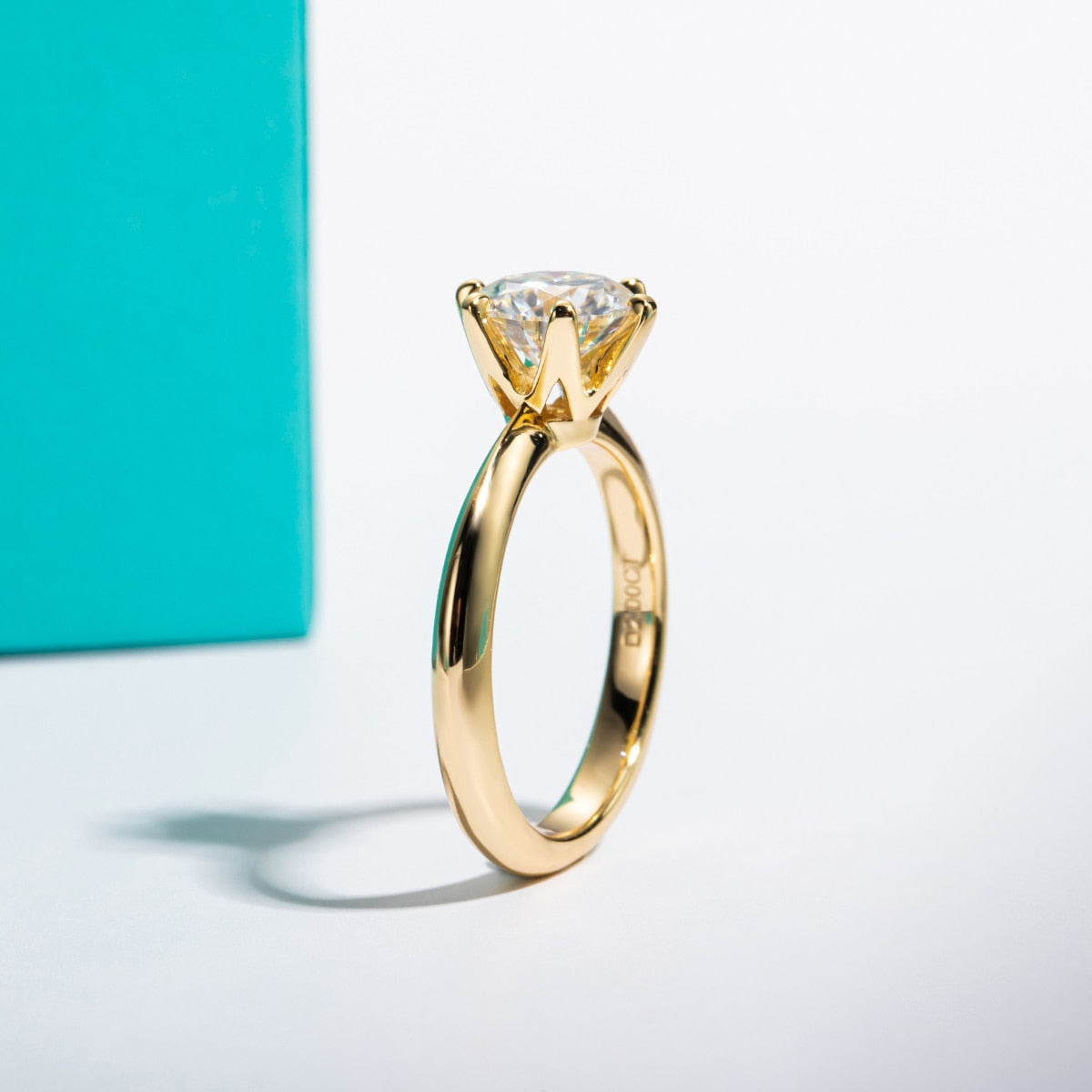 Anel Solitário Brilhante Moissanite Gold - Loratta