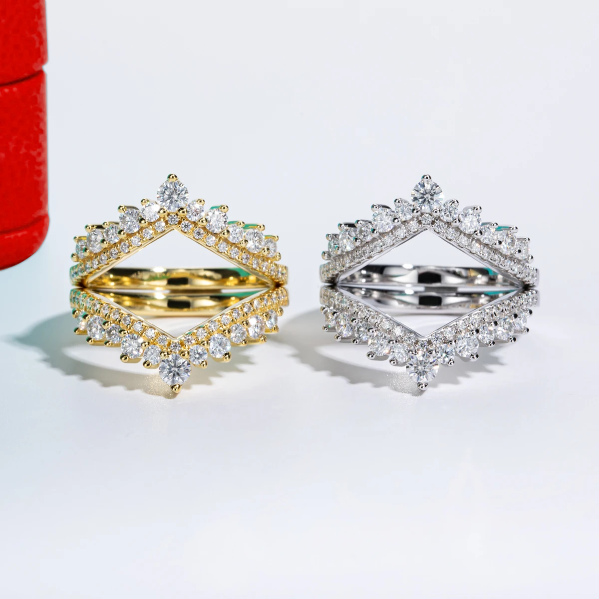 Demi-Alliance Couronne Céleste Moissanite