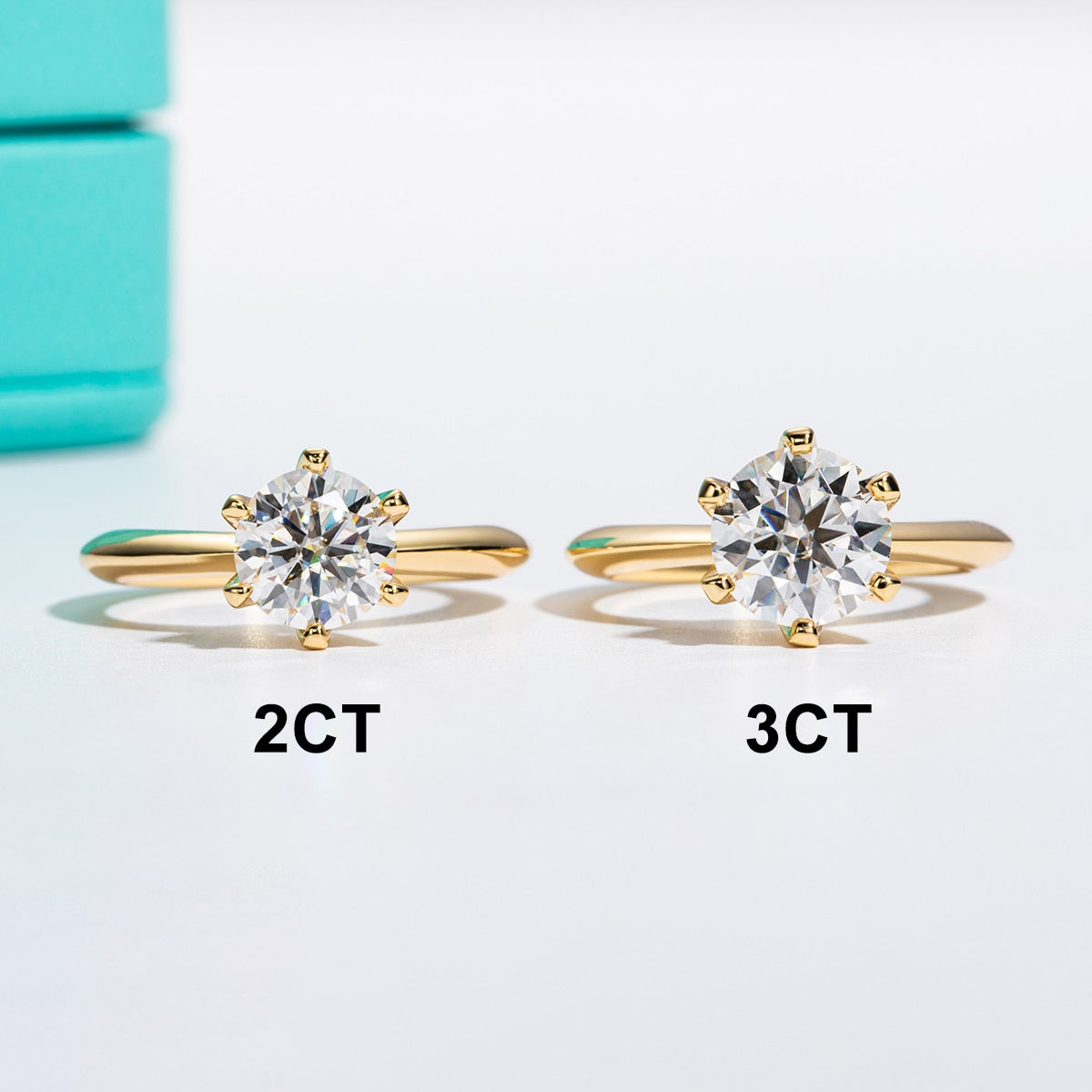 Anel Solitário Brilhante Moissanite Gold - Loratta
