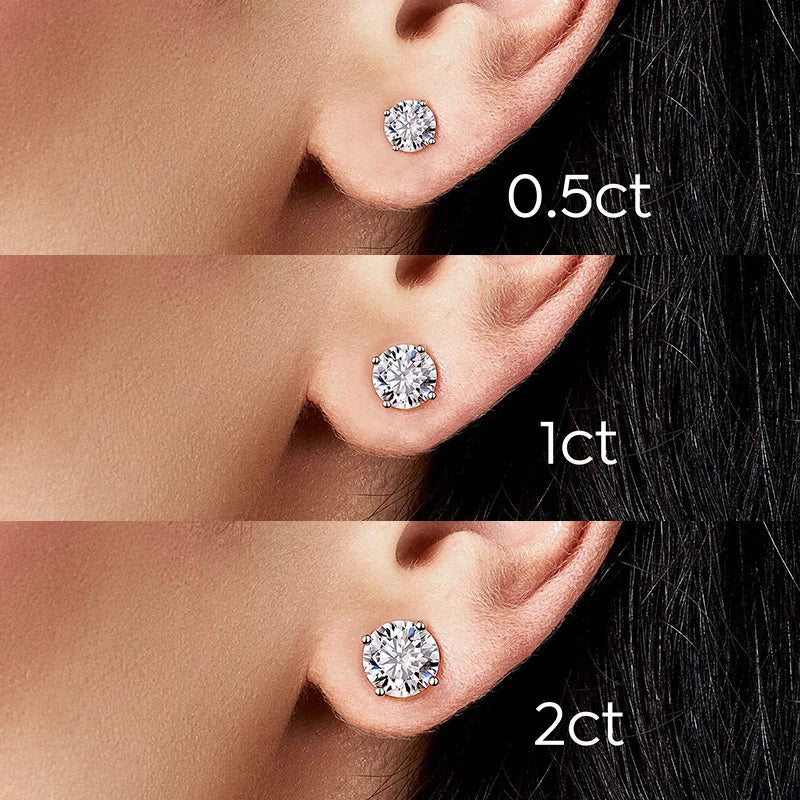Boucle d'oreille solitaire à 4 griffes en moissanite