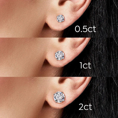 Boucle d'oreille solitaire à 4 griffes en moissanite