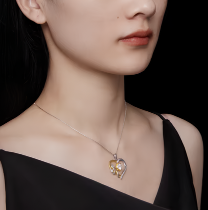 Collier Moissanite Passion Éternelle en argent plaqué or 18 carats