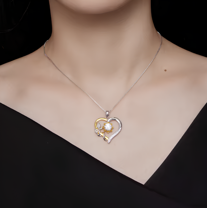 Collier Moissanite Passion Éternelle en argent plaqué or 18 carats