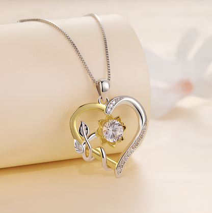 Collier Moissanite Passion Éternelle en argent plaqué or 18 carats