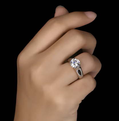 Bague Solitaire Moissanite Clair de Lune