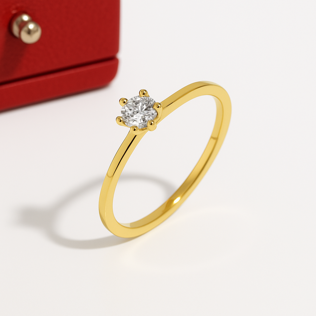 Bague solitaire en moissanite sereine