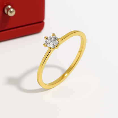 Bague solitaire en moissanite sereine