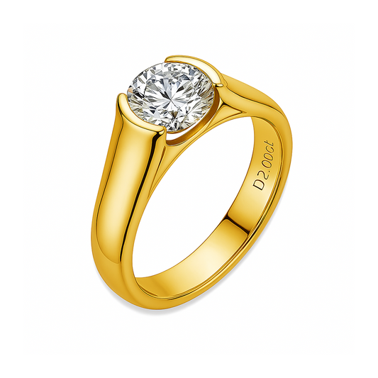 Bague Solitaire Moissanite Clair de Lune