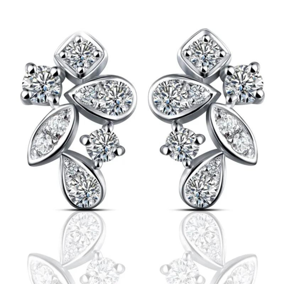 Brinco Pedras Irregulares Moissanite - Loratta 
