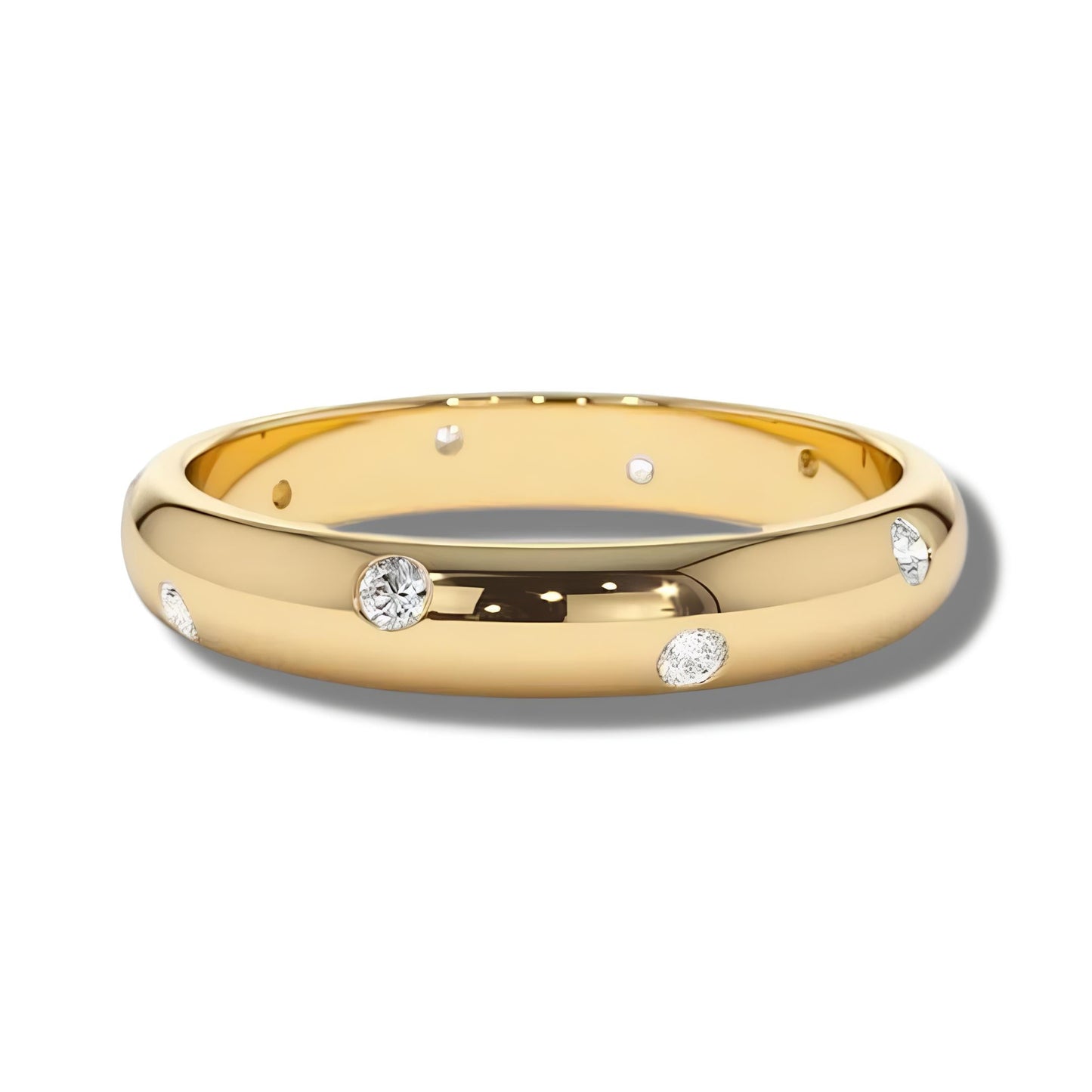 Alliance Constellation en argent plaqué or 18 carats avec moissanite à 15 points