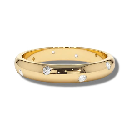 Alliance Constellation en argent plaqué or 18 carats avec moissanite à 15 points
