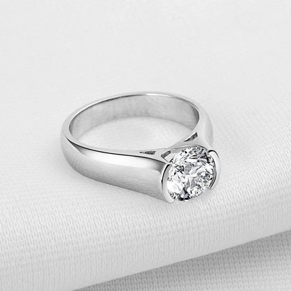 Bague Solitaire Moissanite Clair de Lune