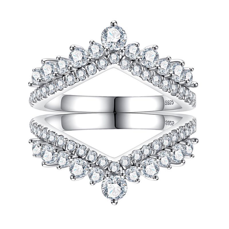 Demi-Alliance Couronne Céleste Moissanite