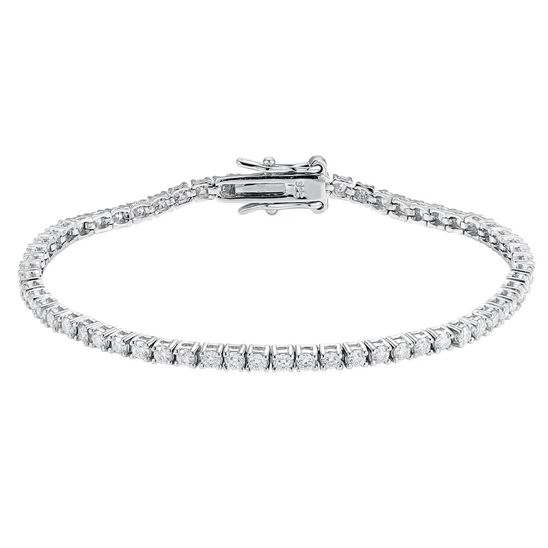 Bracelet Tennis Moissanite 2.0 mm Plaqué Rhodium