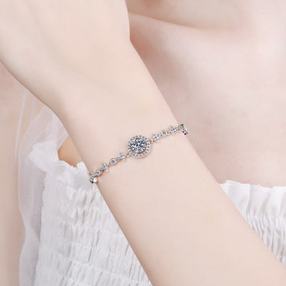 Bracelete Rainha do Gelo Moissanites e Prata Folheada à Ouro Branco 18k - Loratta 