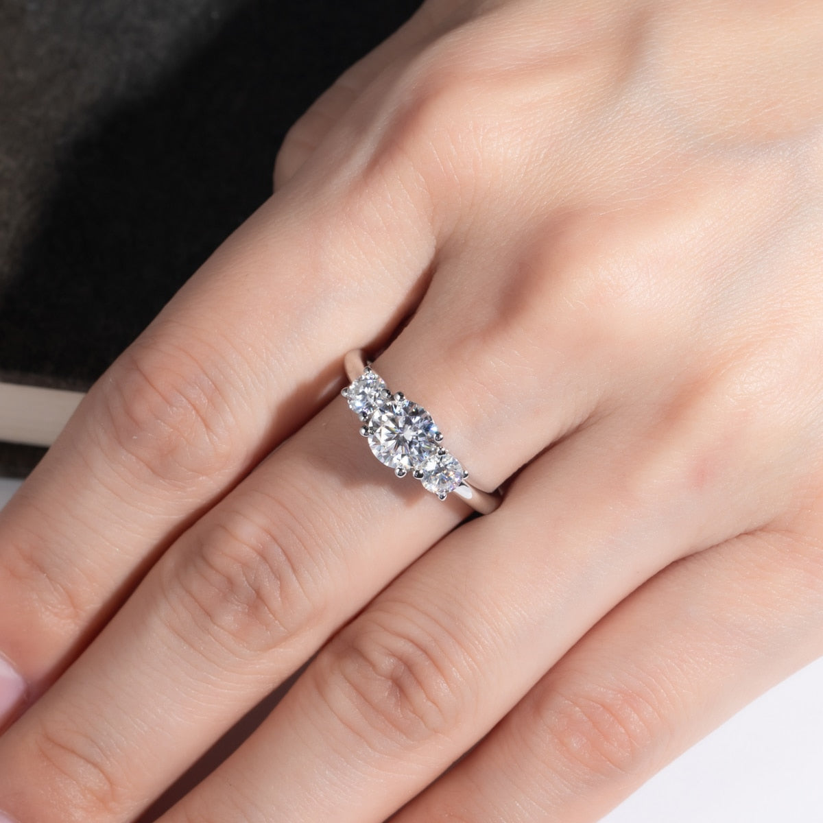 Anel Triplo Brilho Moissanite - Loratta