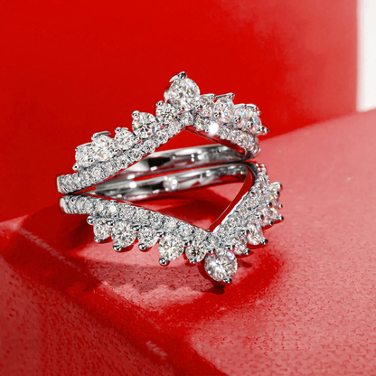 Demi-Alliance Couronne Céleste Moissanite