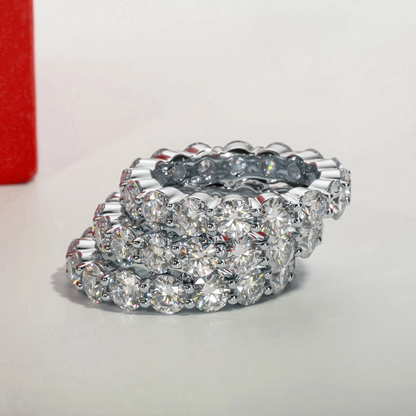 Alliance en argent 925 avec 400 points de moissanite