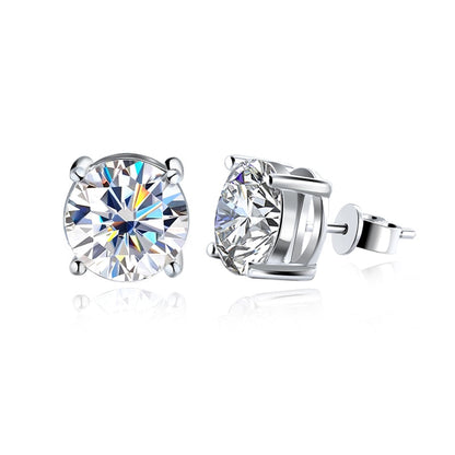 Brinco Solitário Haste Moissanite em Ouro 18k - Loratta 