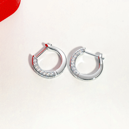 Boucle d'oreille Radiance Moissanite en argent plaqué or 18 carats