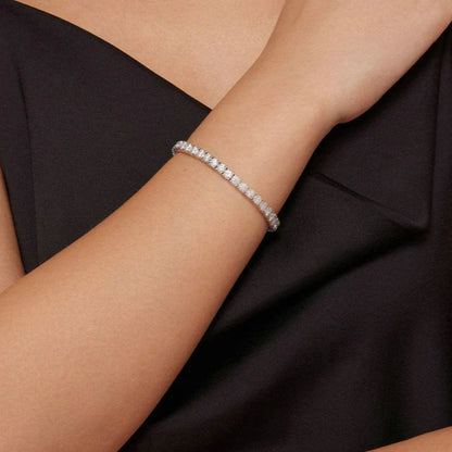 Bracelet Rivière Moissanite 4.0 mm Plaqué Rhodium