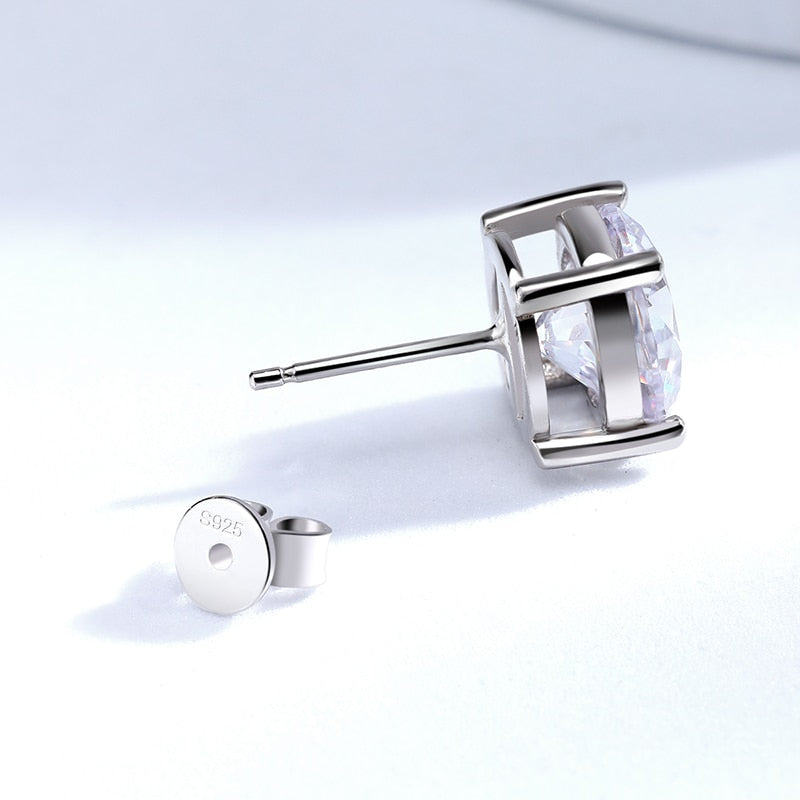 Brinco Solitário Haste Moissanite em Ouro 18k - Loratta 