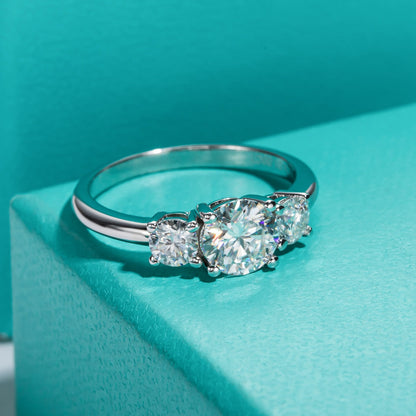 Anel Triplo Brilho Moissanite - Loratta