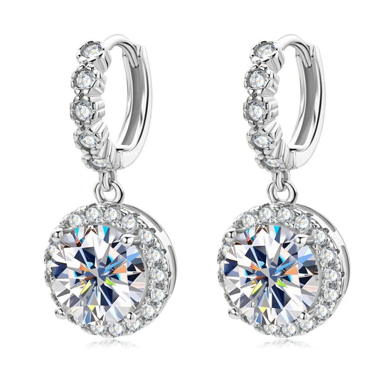 Boucles d'oreilles Aurora Radiant Moissanite plaquées or 18 carats