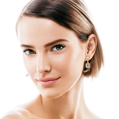 Boucles d'oreilles de luxe en moissanite infini plaquées or 18 carats