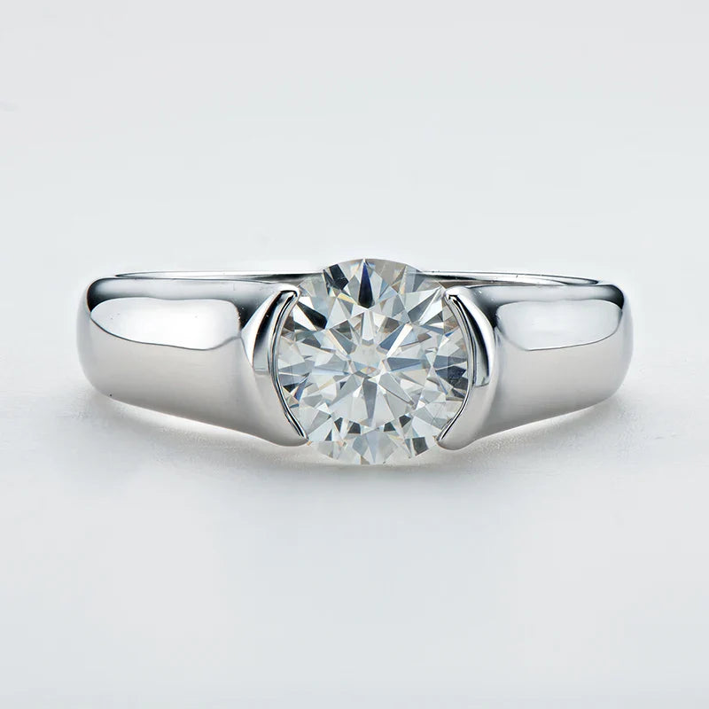 Bague Solitaire Moissanite Clair de Lune