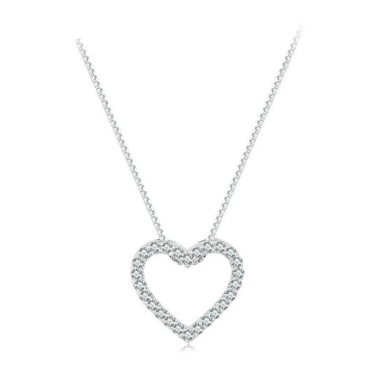Colar Coração Moissanite em Prata - Loratta 