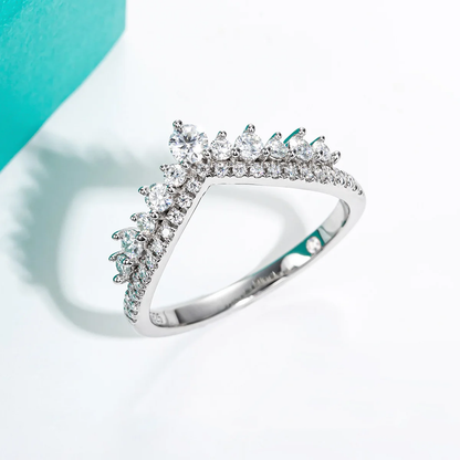 Demi-Alliance Couronne Céleste Moissanite