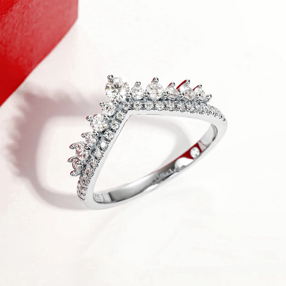 Demi-Alliance Couronne Céleste Moissanite