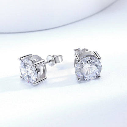 Brinco Solitário Haste Moissanite em Ouro 18k - Loratta 