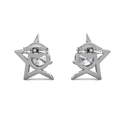 Brinco Meia Estrela Moissanite em Prata Folheado à Ouro 18k - Loratta 