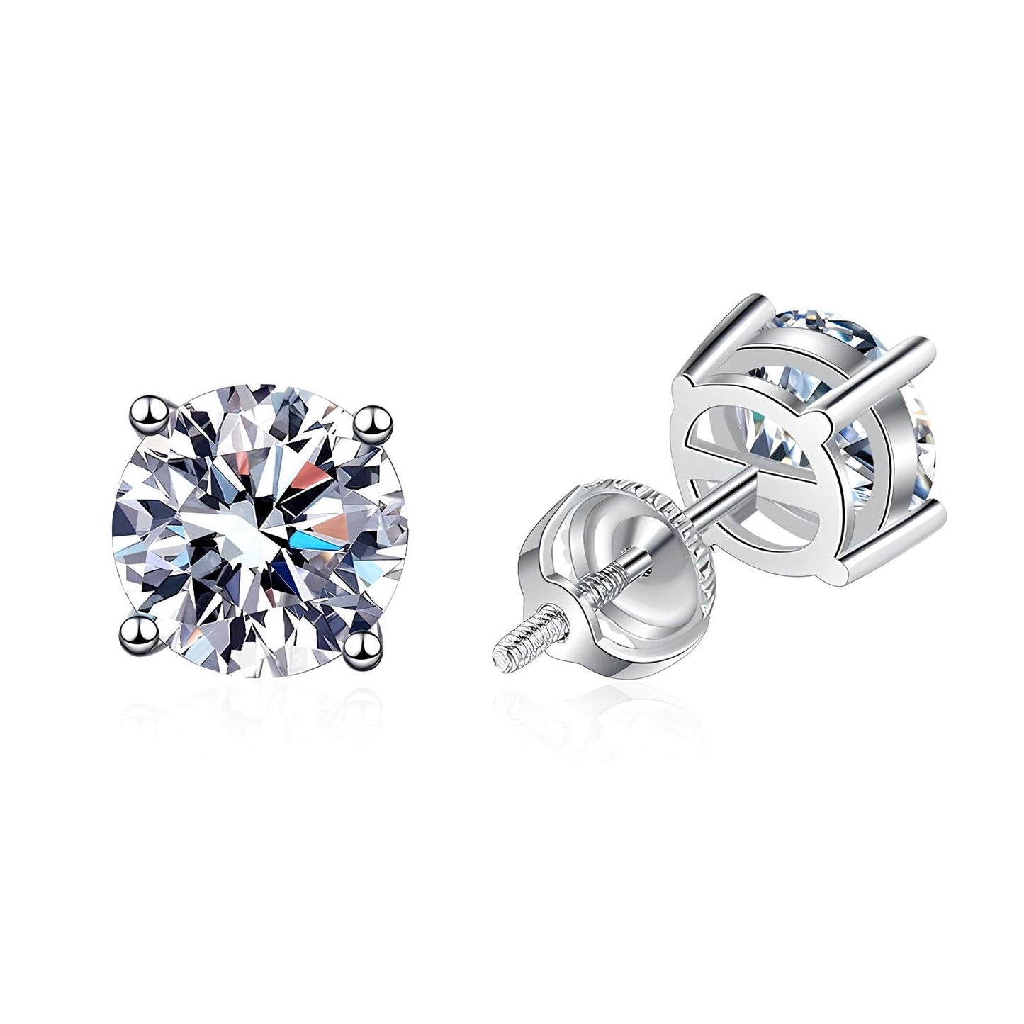 Boucle d'oreille solitaire à 4 griffes en moissanite