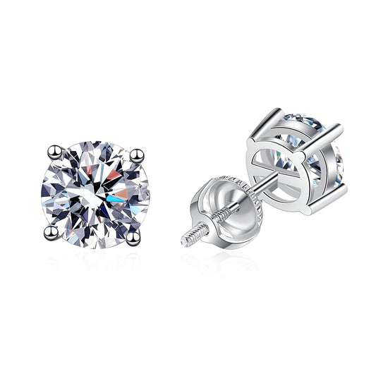 Boucle d'oreille solitaire à 4 griffes en moissanite