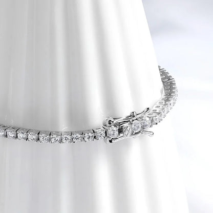 Bracelet Tennis Moissanite 2.0 mm Plaqué Rhodium