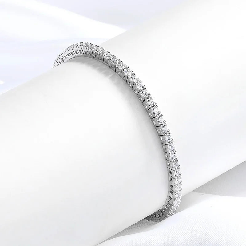 Bracelet Tennis Moissanite 2.0 mm Plaqué Rhodium