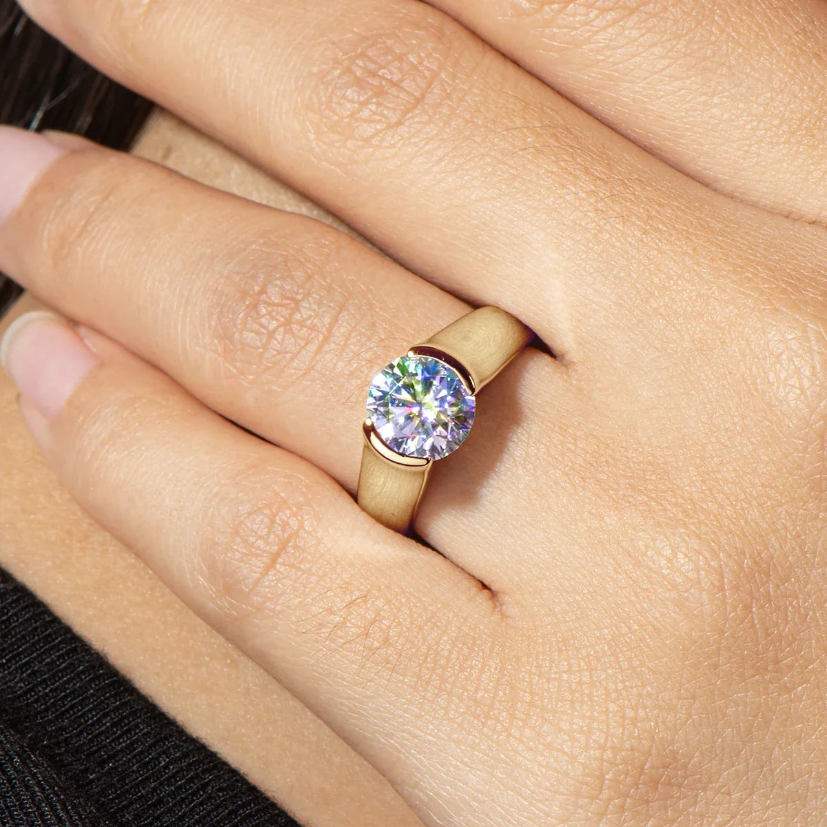 Bague Solitaire Moissanite Clair de Lune